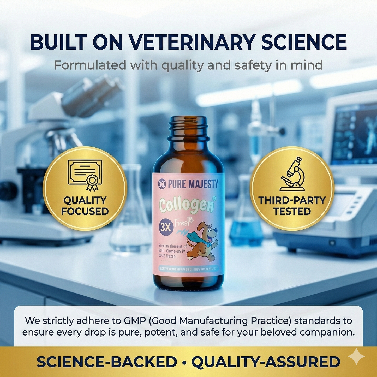 Premium Collagen for Dogs – Liquid Support for Skin, Coat, HIPS & Joints –Types I, II & III Collagen – Made in USA
