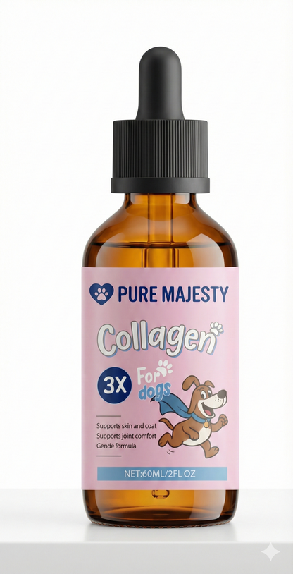Premium Collagen for Dogs – Liquid Support for Skin, Coat, HIPS & Joints –Types I, II & III Collagen – Made in USA